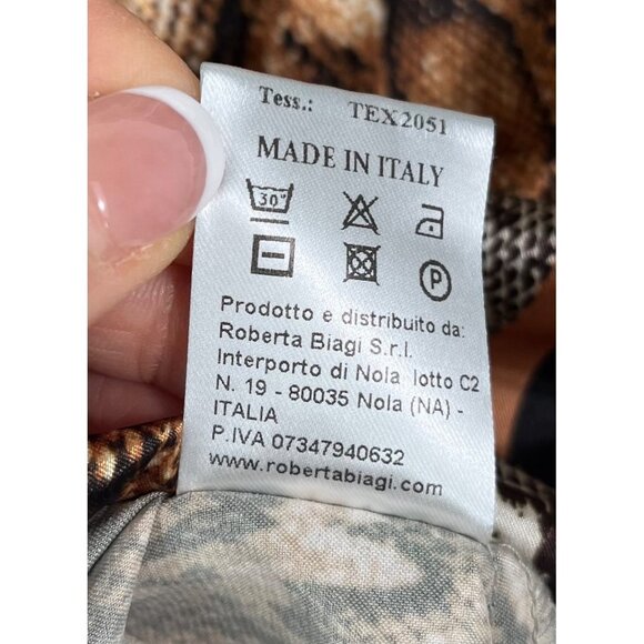 Roberta Biagi Satin asymmetrical snake print blouse sz XS - Picture 8 of 9